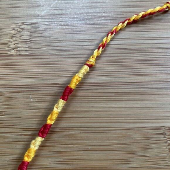 Jocelyn Bracelet, anklet, trendy, comfortable, tie, embroidery thread, woven, gi - Picture 2 of 3